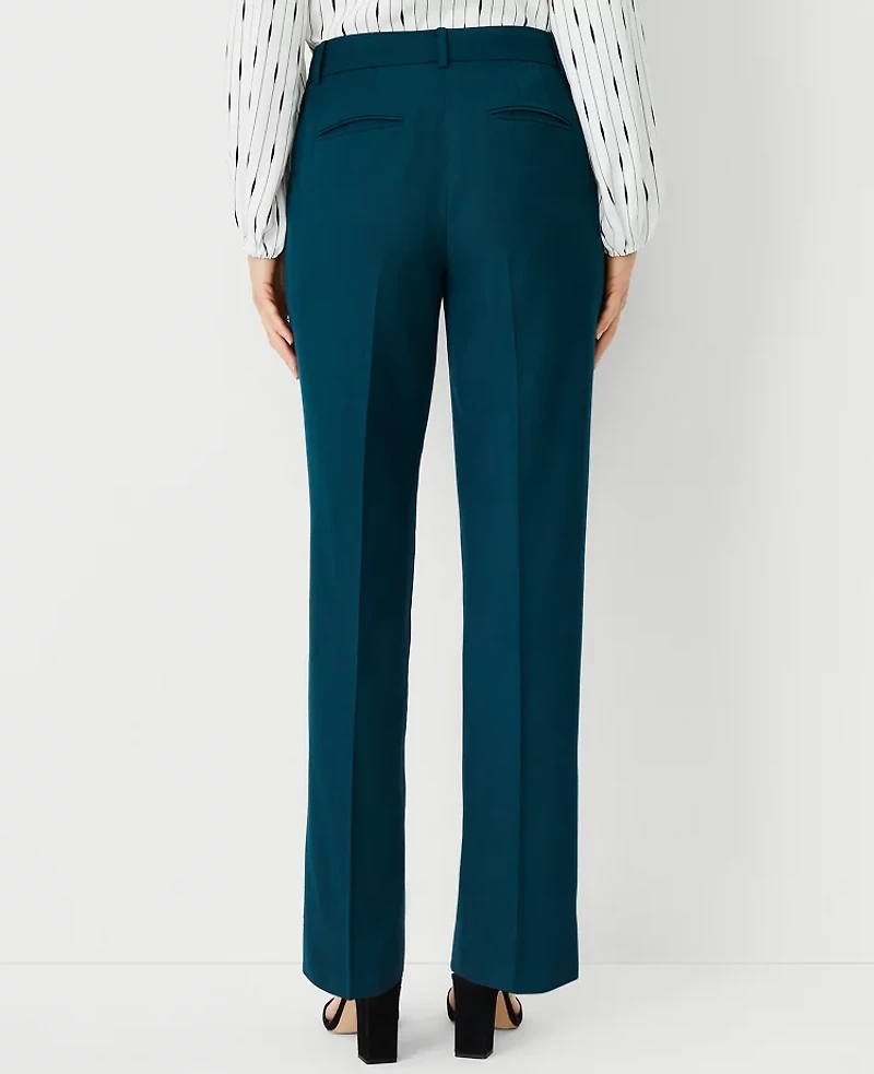 Ann Taylor The Petite Sophia Straight Pant in Airy Wool Blend - Curvy Fit Size 00 Ominous Teal Women's