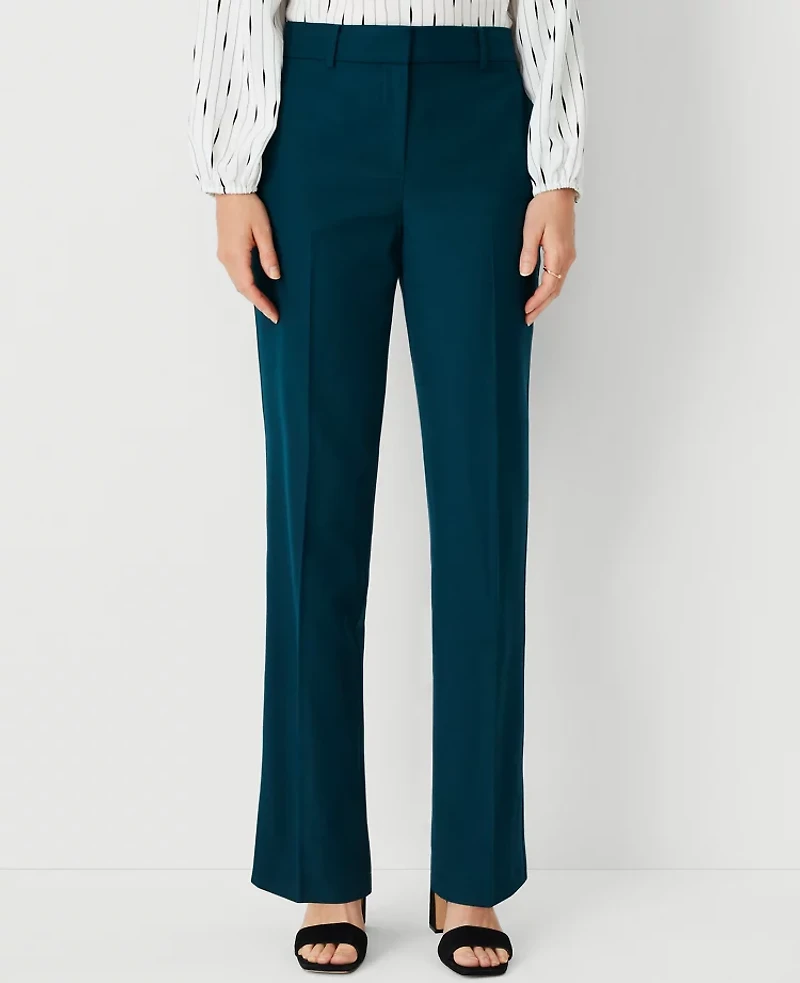 Ann Taylor The Petite Sophia Straight Pant in Airy Wool Blend - Curvy Fit Size 00 Ominous Teal Women's