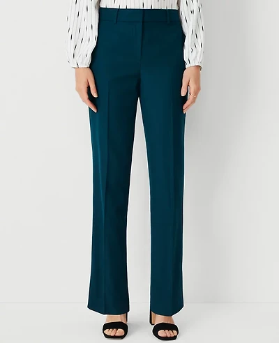 Ann Taylor The Petite Sophia Straight Pant in Airy Wool Blend - Curvy Fit Size 00 Ominous Teal Women's