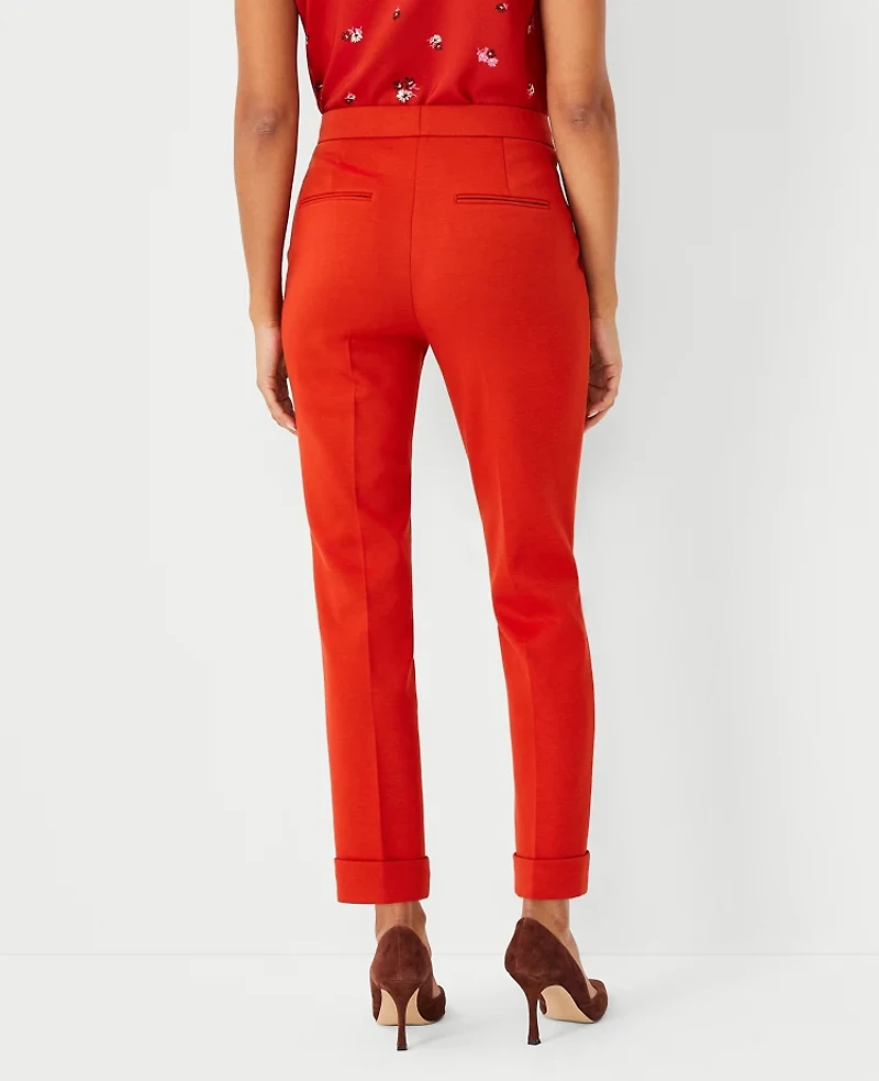 Ann Taylor The Petite High Waist Everyday Ankle Pant Double Knit - Curvy Fit Firecracker Orange Women's