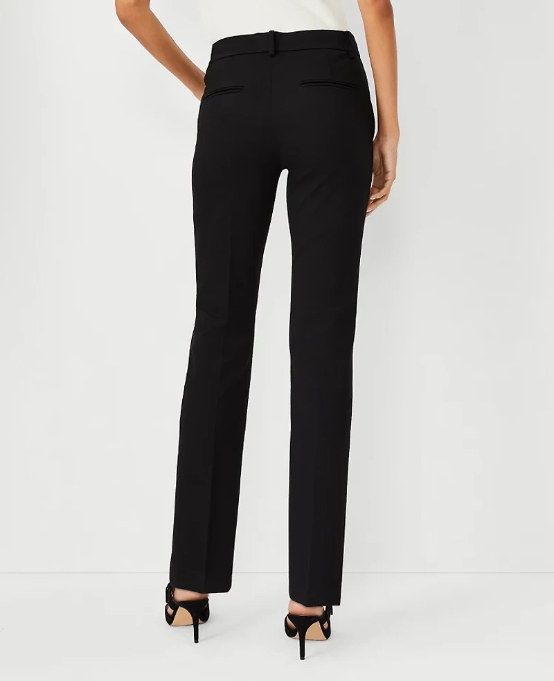 Ann Taylor The Sophia Straight Pant Knit - Curvy Fit Black Women's