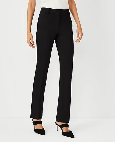 Ann Taylor The Sophia Straight Pant Knit - Curvy Fit Black Women's