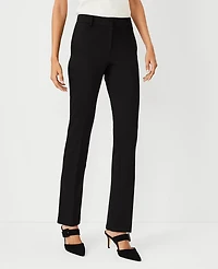Ann Taylor The Sophia Straight Pant Knit - Curvy Fit Black Women's