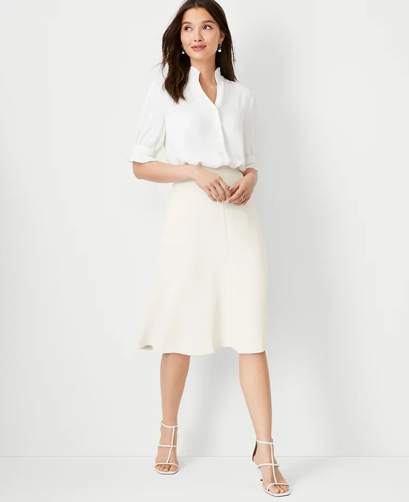 Ann Taylor The Flare Skirt Fluid Crepe Women's