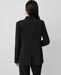 Ann Taylor The Long Collarless Blazer Fluid Crepe Women's