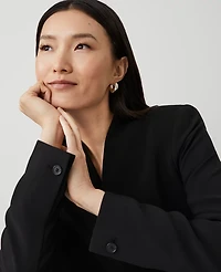Ann Taylor The Long Collarless Blazer Fluid Crepe Women's
