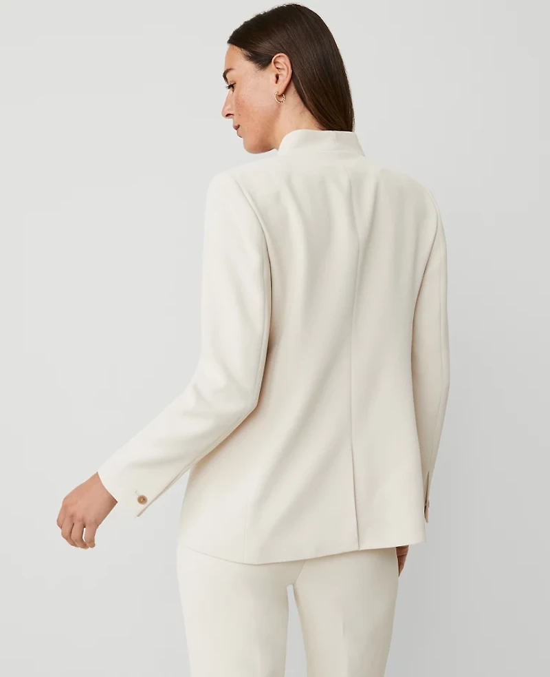 Ann Taylor The Long Collarless Blazer Fluid Crepe Women's