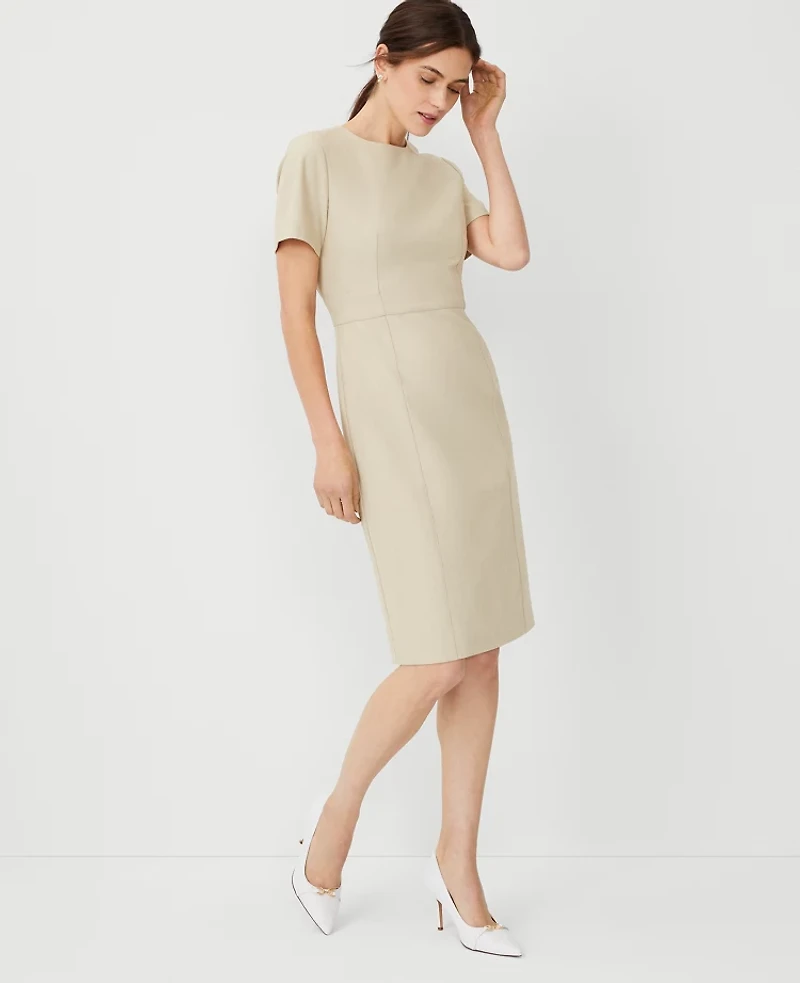 Ann Taylor The Short Sleeve Sheath Dress Bi-Stretch