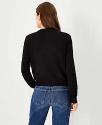 Ann Taylor Petite Sequin Front Ann Cardigan Size 2XS Black Women's