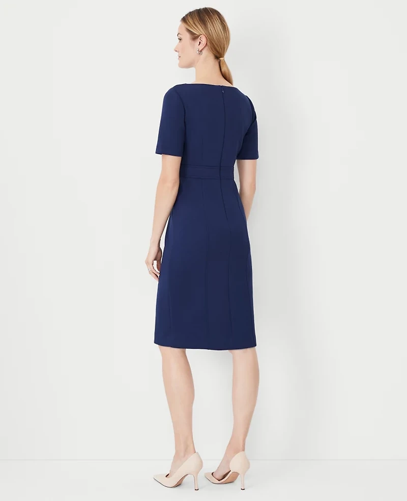 Ann Taylor The Petite Seamed Sheath Dress in Double Knit Size 00 Pure Sapphire Women's