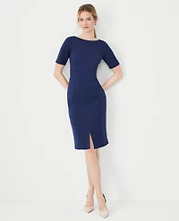 Ann Taylor The Petite Seamed Sheath Dress in Double Knit Size 00 Pure Sapphire Women's