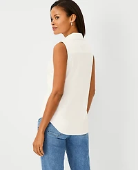Ann Taylor Tall Sleeveless Essential Shirt White Women's
