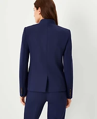 Ann Taylor The Petite Cutaway Blazer in Double Knit Size 4 Pure Sapphire Women's