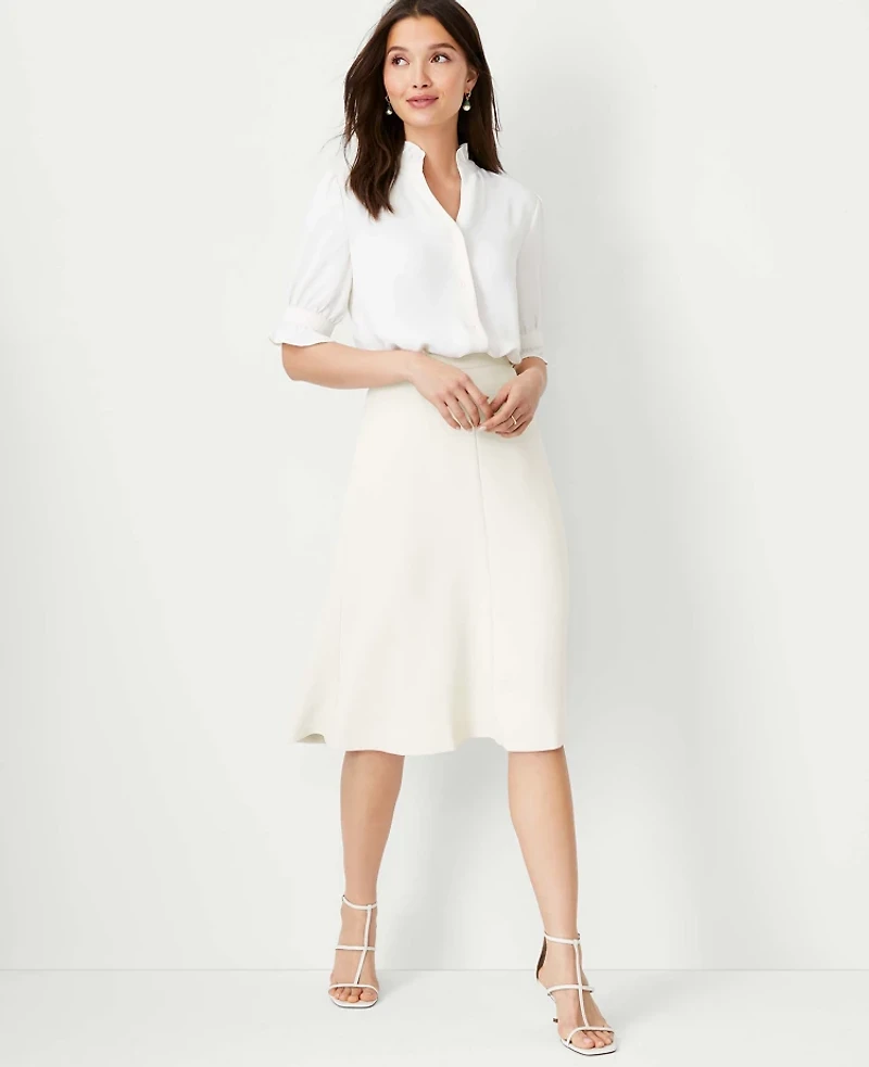 Ann Taylor The Petite Flare Skirt Fluid Crepe Women's