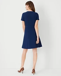 Ann Taylor The Petite Flare Dress Fluid Crepe Women's