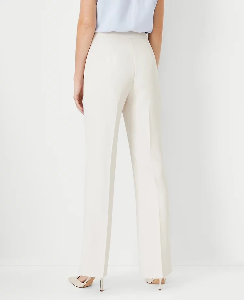 Ann Taylor The Petite Side Zip Trouser Pant Fluid Crepe Ivory Whisper Women's