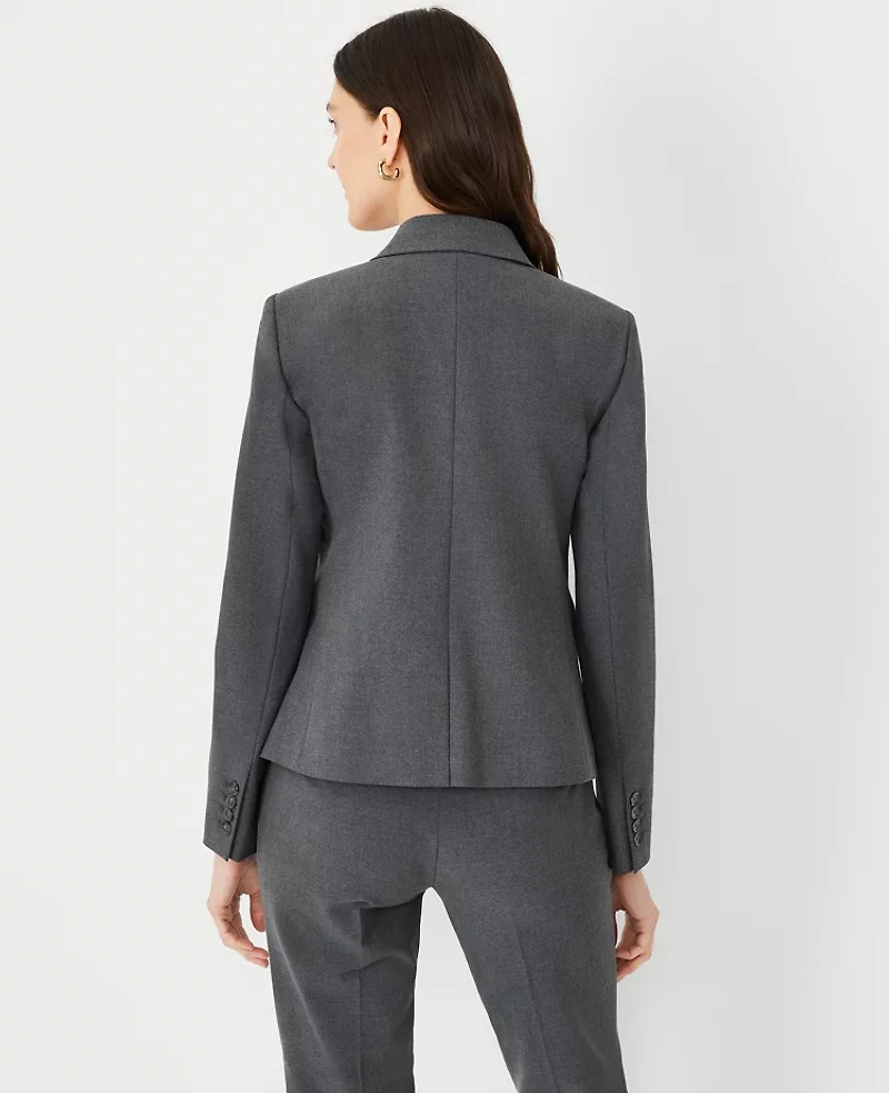 Ann Taylor The Notched One Button Blazer Seasonless Stretch Women's