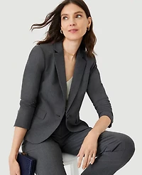 Ann Taylor The Petite Notched One Button Blazer Seasonless Stretch Women's