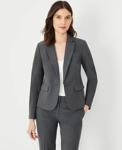 Ann Taylor The Petite Notched One Button Blazer Seasonless Stretch Women's