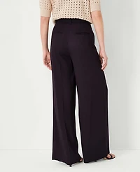 Ann Taylor The Petite Pleated Wide-Leg Pant Size 00 Black Women's