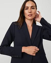 Ann Taylor The Tall Notched One Button Blazer Seasonless Stretch Women's
