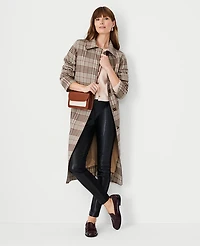 Ann Taylor The Petite Seamed Side Zip Legging in Pebbled Faux Leather Ponte Size Large Black Women's