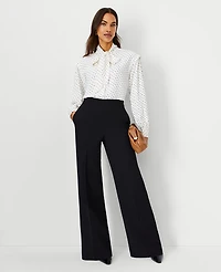 Ann Taylor The Wide Leg Pant Fluid Crepe Black Women's