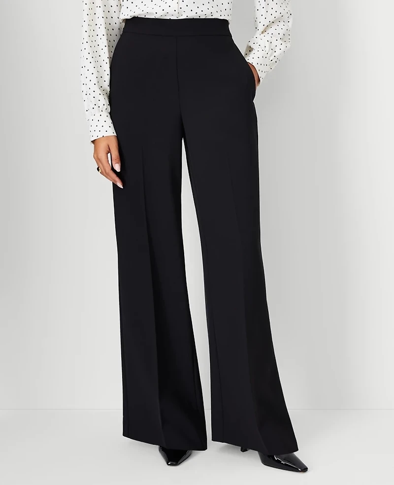 Ann Taylor The Wide Leg Pant Fluid Crepe Black Women's