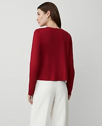 Ann Taylor Button-Shoulder Ponte Top Women's