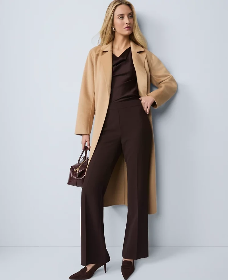 Ann Taylor The Petite Trouser Pant Fluid Crepe Pure Chocolate Women's