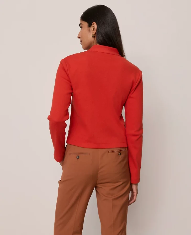 Ann Taylor Mock Neck Knit Jacket Amaretto Women's
