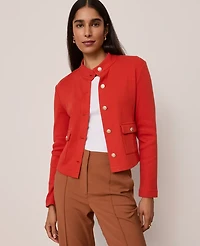 Ann Taylor Mock Neck Knit Jacket Amaretto Women's