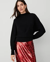 Ann Taylor Cashmere Dolman Sleeve Sweater Size Large Black Women's