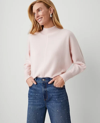 Ann Taylor Cashmere Dolman Sleeve Sweater Size XL Pearl Pink Women's