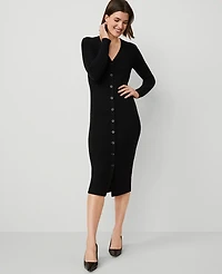 Ann Taylor Cashmere Ribbed Cardigan Dress Women's