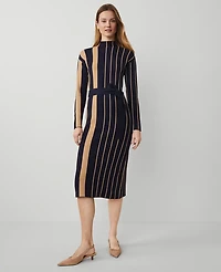 Ann Taylor Striped Sweater Dress Size XS Navy Multi Women's