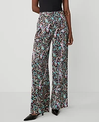 Ann Taylor The Petite Pleated Wide Leg Pant Black Women's