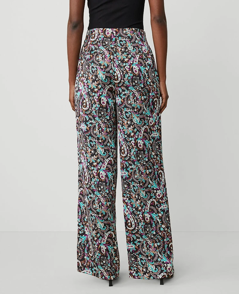 Ann Taylor The Petite Pleated Wide Leg Pant Black Women's