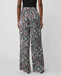 Ann Taylor The Petite Pleated Wide Leg Pant Black Women's