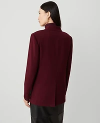 Ann Taylor Petite Flannel Heather Notch Collar Blazer Size 00 Mauve Rose Women's