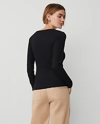 Ann Taylor Weekend Collection Crew Neck Henley Women's