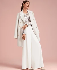 Ann Taylor The Petite Dramatic Wide-Leg Crepe Pant Size 4 Winter White Women's