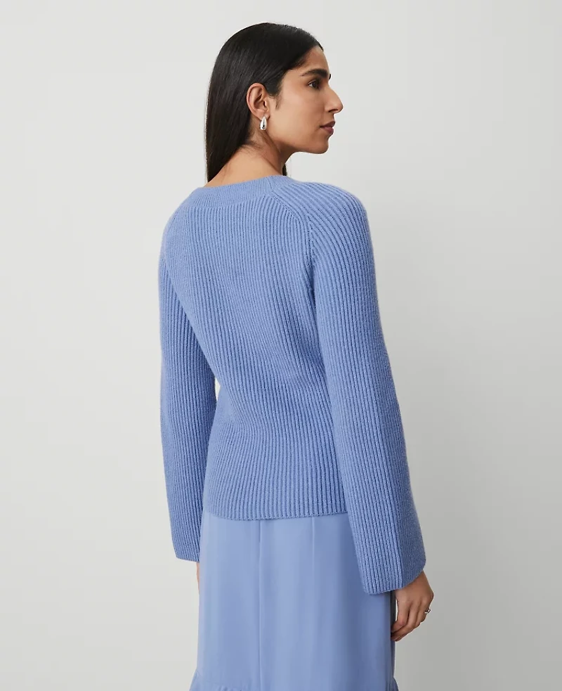 Ann Taylor Ribbed Scoop Neck Sweater Women's