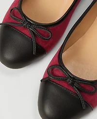 Ann Taylor Weekend Collection Cap Toe Suede Ballet Flat Size 9 1/2 Rich Mulberry Women's