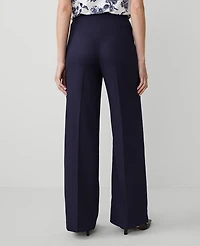 Ann Taylor The Button Trim Sailor Wide-Leg Pant Size 8 Night Sky Women's