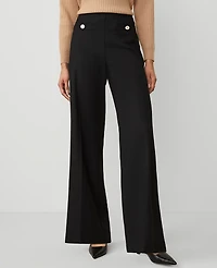 Ann Taylor The Button Trim Sailor Wide-Leg Pant Women's