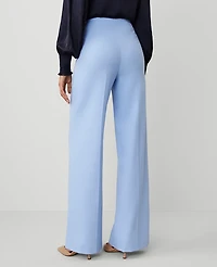 Ann Taylor The Button Trim Sailor Wide-Leg Pant Size 4 Larimar Blue Women's