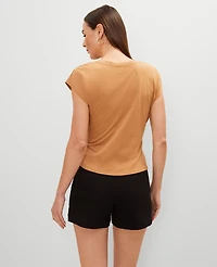 Ann Taylor Tie Waist T-Shirt Size Small Pecan Women's