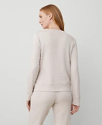 Ann Taylor Wrap Lounge Top Size Small Granola Heather Women's