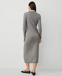 Ann Taylor Weekend Collection Collared Sweater Dress Size XS Medium Heather Grey Women's